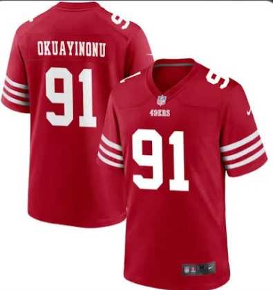 Men & Women & Youth San Francisco 49ers #91 Sam Okuayinonu Red Vapor Untouchable Limited Stitched Football Jersey